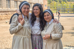 Elise Boghossian with the sisters from Our Lady of Armenia Center